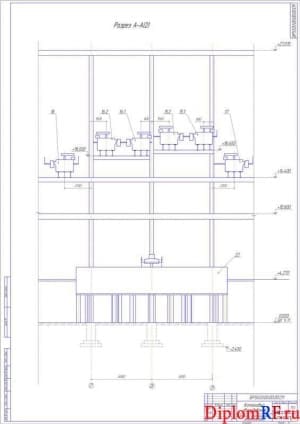 Схема компоновка оборудования в разрезе (формат А1)