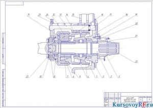 задний ВОМ трактора МТЗ-80  сборочный чертеж   (формат А 2 )