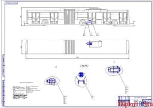 Чертеж общего вида автобуса МАЗ-215 (формат А1)