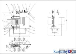 Чертеж сборочный трансформатора ТМ-250/6 (формат А1)
