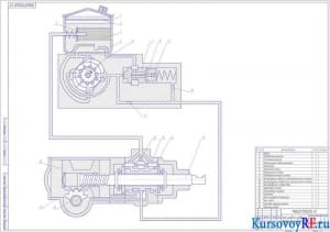 Чертеж Схема рулевого управления автомобиля ЗИЛ-4333 (формат А1)
