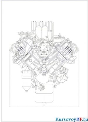 Чертеж  двигатель 64H 12/12 поперечный разрез  (формат А 0 )