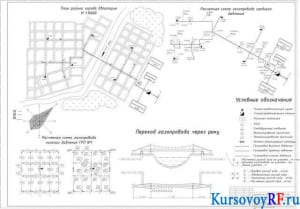 План района города Евпатория. Расчетная схема тупиковой сети газопровода среднего давления