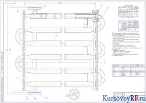 Чертеж теплообменника "труба в трубе" 