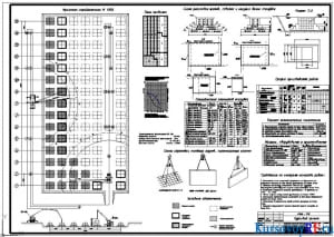  Фрагмент стройгенплана М 1:250, План захваток, схема раскладки щитов, схваток и несущих балок опалубки: разрезы 1-1 и 2-2, сечения 3-3