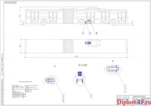 Чертёж общего вида автобуса МАЗ-215 (формат А1)