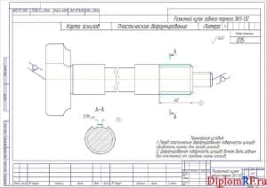 Чертёж карты эскизов кулака разжимного тормоза заднего ЗИЛ-130 (формат А2)