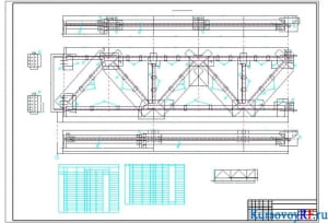 Полный комплект чертежей проекта одноэтажного промышленного корпуса в разных проекциях и разрезах (формат 5хА1)
