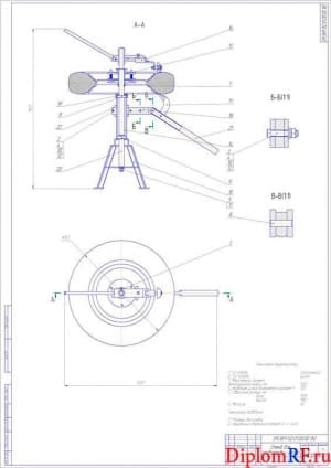 Чертеж стенд для разбортовки колес деталь (формат А1)
