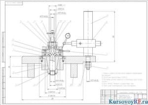 Чертеж приспособление для проверки радиального биения зубьев колеса по делительному диаметру (формат А 1)