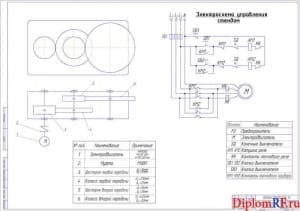 Электромеханическая схема управления устройством (формат А1)