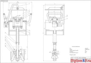 Чертеж приспособление для выпрессовки гильзы цилиндров автомобилей (формат А1)