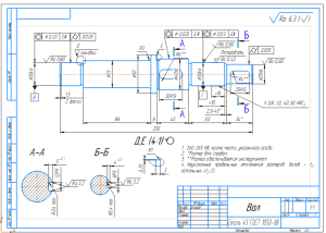 4.	Чертежи детали вал А3