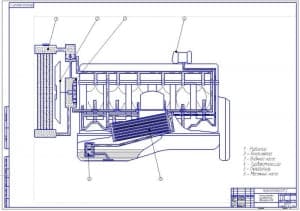 Схема установки охладителя на двигатель СМД (ф.А1)