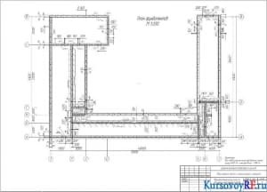 План фундаментов М 1:200
