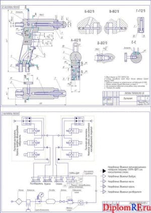 Сборочный чертеж и принципиальная схема установки (формат А1)