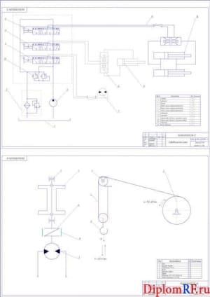 Гидравлическая схема и сборочный чертеж привода барабана (формат А1)