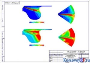 Чертеж концентрации испарившегося топлива и температурного поля (формат А3)