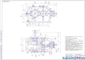 Чертеж редуктор коническо-цилиндрический (формат А 1)