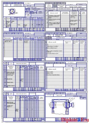 Чертеж операционной карты технического контроля картера коробки передач трактора МТЗ-1221 с картами эскизов (формат А1)