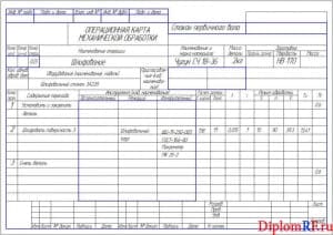Чертёж операционной карты механической обработки стакана первичного вала (формата А4х3)