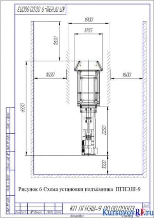  Схема установки подъёмника ПГНЭШ-9