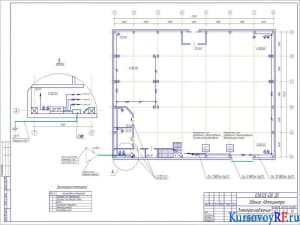 План размещения оборудования и проводки розеточной сети 1-этаж
