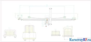 Рессорная подвеска грузового автомобиля, Сборочный чертеж (формат 2А1х2)