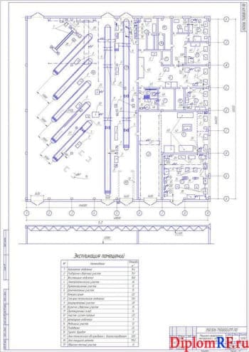 План машинно-тракторной мастерской с зоной ТО и диагностирования (формат А1)