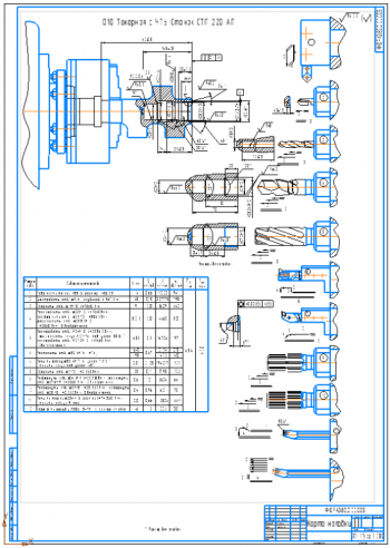 2.	Карты наладок на токарную операцию с ЧПУ станок СТП 220Ап на формате А1