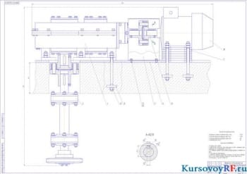 Чертеж привод цепного подвесного конвейера сборочный чертеж (формат А 0)