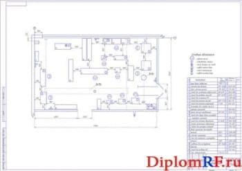 Планировочное решение агрегатного отделения (формат А1)