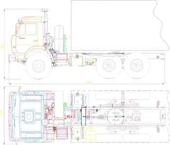 Чертёж вида общего грузового автомобиля (формат А1)