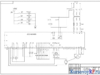 Чертёж схемы электрической принципиальной электромеханической системы постоянного тока (формат А2)