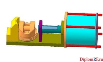 Чертеж 3D модели приспособления для запрессовки и выпрессовки пальцев поршневых