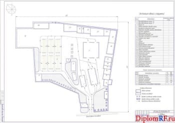 Чертёж плана реконструкция РУДТП "Автомобильный парк №16" с разработкой линии диагностирования (формат А1)