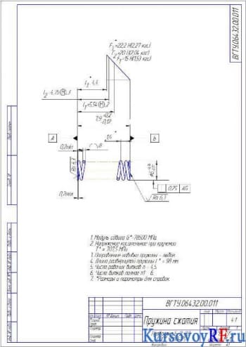 Чертеж пружина сжатия 